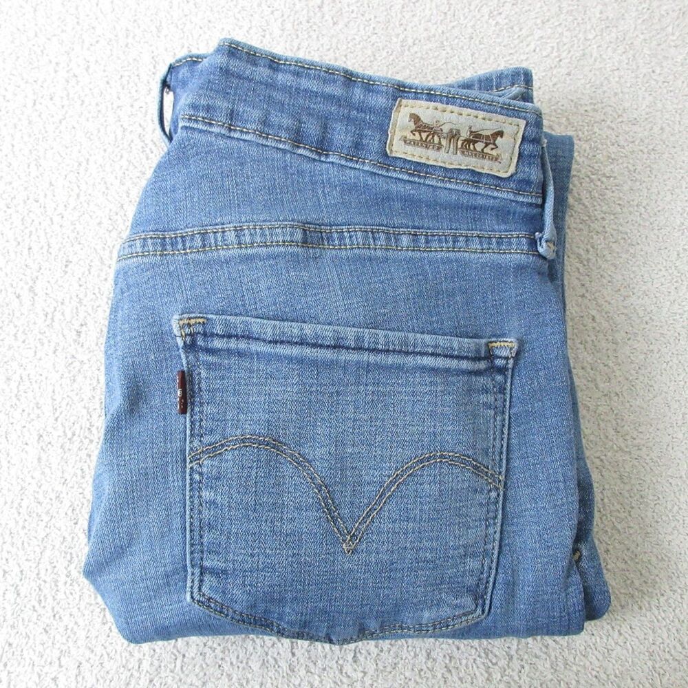 Levis Jeans Womens 8 (30x29) Mid Rise Skinny Light Blue Stretch Denim Ankle